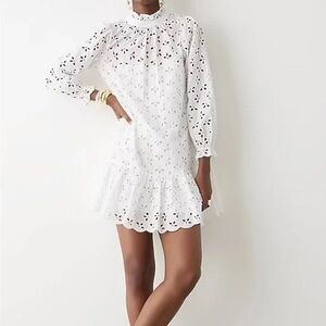J. Crew White Eyelet Lace Mini Dress Small